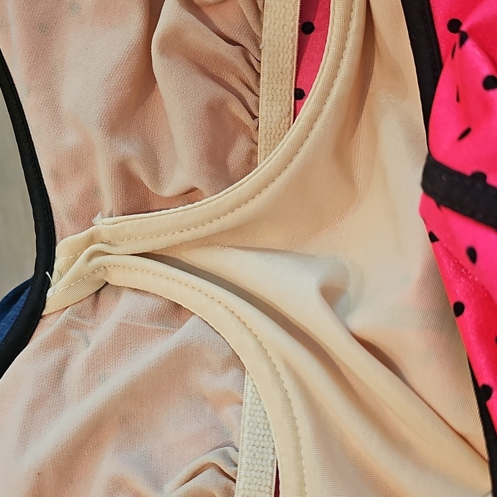 The Slim Suit Pink and Black Polka Dot Women's Swimsuit - Picture 6 of 9